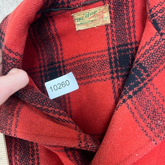 Vintage Green Bay Clothing Hunting Jacket Mens Medium Red 1940s Plaid Wool - Picture 12 of 12